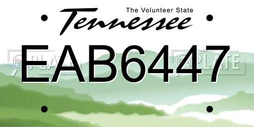EAB6447 Tennessee License Plate