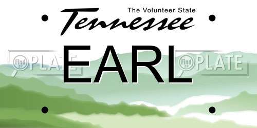 EARL Tennessee License Plate