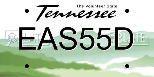 EAS55D Tennessee License Plate