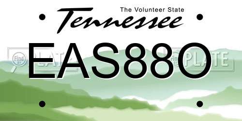 EAS88O Tennessee License Plate