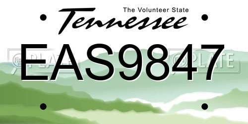 EAS9847 Tennessee License Plate