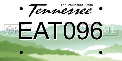 EAT096 Tennessee License Plate