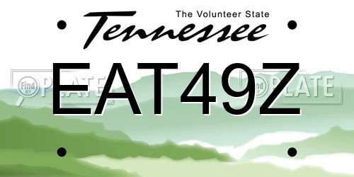 EAT49Z Tennessee License Plate