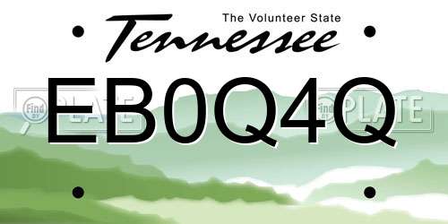 EB0Q4Q Tennessee License Plate