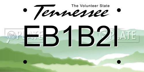 EB1B2I Tennessee License Plate