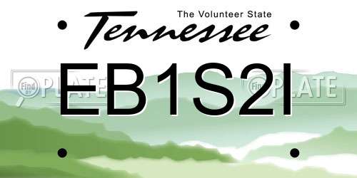 EB1S2I Tennessee License Plate