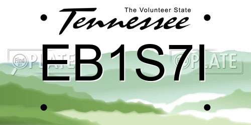 EB1S7I Tennessee License Plate