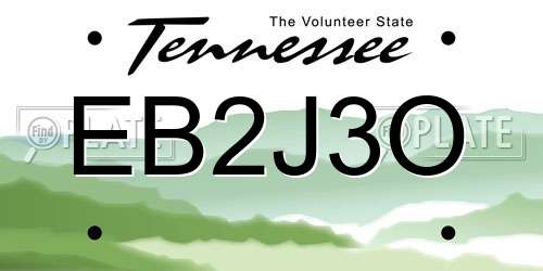 EB2J3O Tennessee License Plate
