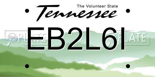 EB2L6I Tennessee License Plate