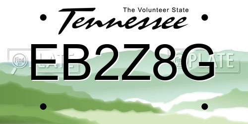 EB2Z8G Tennessee License Plate