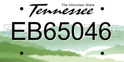 EB65046 Tennessee License Plate
