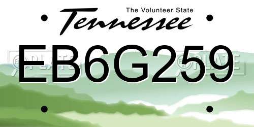 EB6G259 Tennessee License Plate