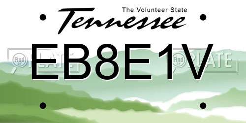 EB8E1V Tennessee License Plate