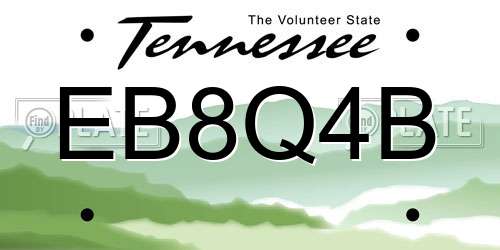 EB8Q4B Tennessee License Plate