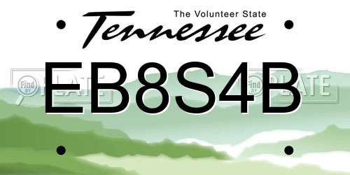 EB8S4B Tennessee License Plate