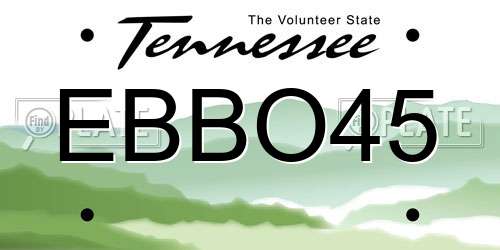 EBBO45 Tennessee License Plate