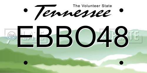 EBBO48 Tennessee License Plate