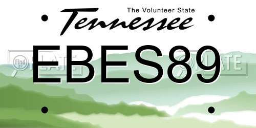 EBES89 Tennessee License Plate