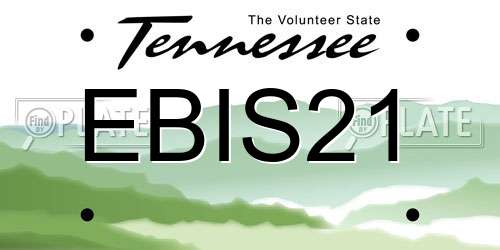 EBIS21 Tennessee License Plate