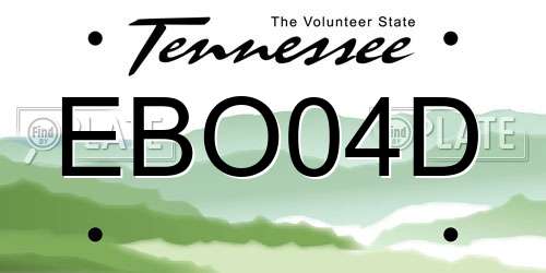 EBO04D Tennessee License Plate
