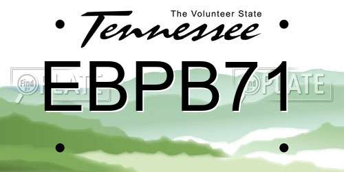 EBPB71 Tennessee License Plate