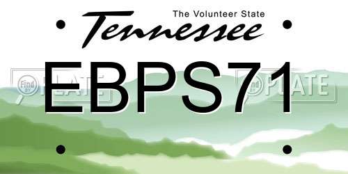 EBPS71 Tennessee License Plate