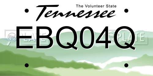 EBQ04Q Tennessee License Plate