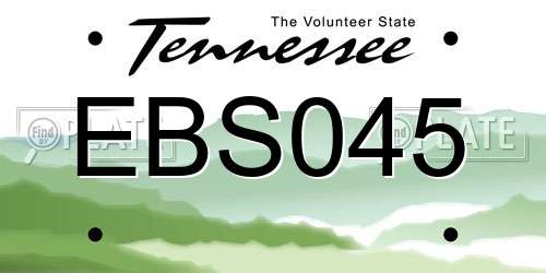 EBS045 Tennessee License Plate