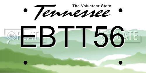 EBTT56 Tennessee License Plate