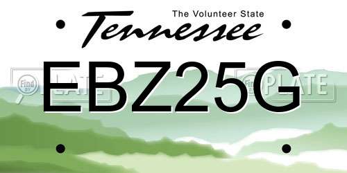 EBZ25G Tennessee License Plate