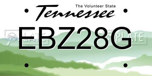 EBZ28G Tennessee License Plate