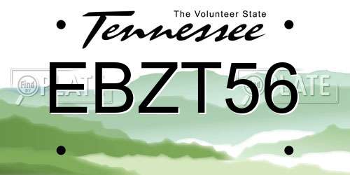 EBZT56 Tennessee License Plate
