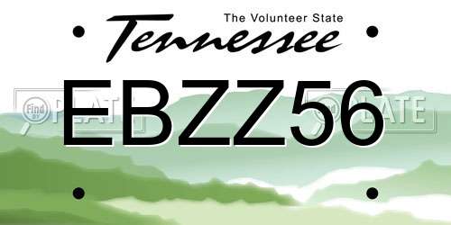 EBZZ56 Tennessee License Plate