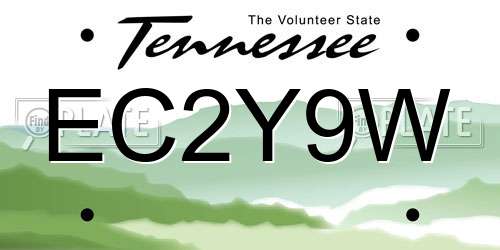 EC2Y9W Tennessee License Plate
