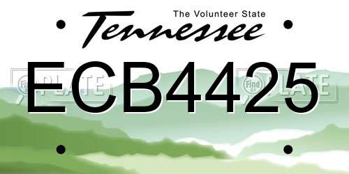 ECB4425 Tennessee License Plate