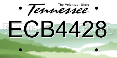 ECB4428 Tennessee License Plate