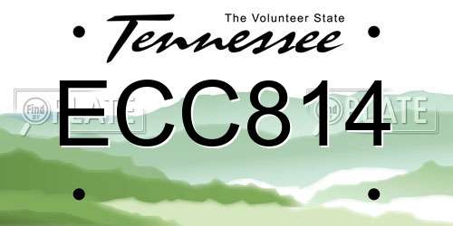 ECC814 Tennessee License Plate