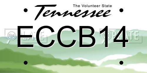 ECCB14 Tennessee License Plate