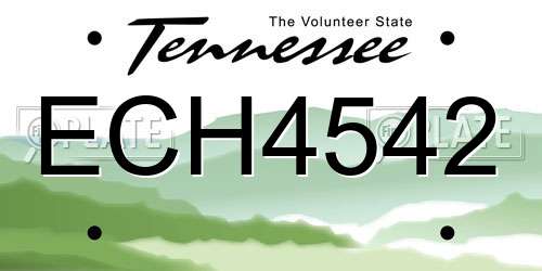 ECH4542 Tennessee License Plate