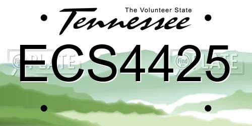 ECS4425 Tennessee License Plate