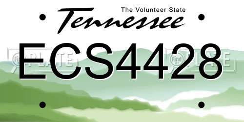 ECS4428 Tennessee License Plate