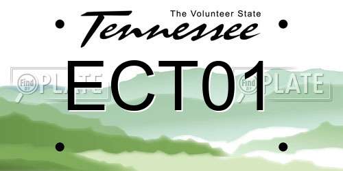 ECT01 Tennessee License Plate