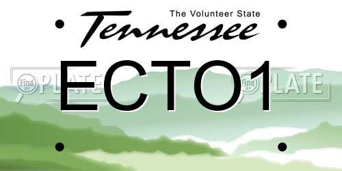 ECTO1 Tennessee License Plate