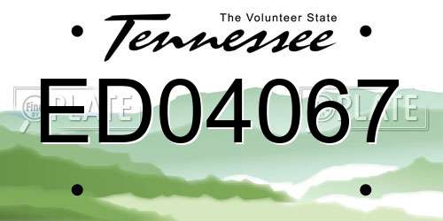 ED04067 Tennessee License Plate