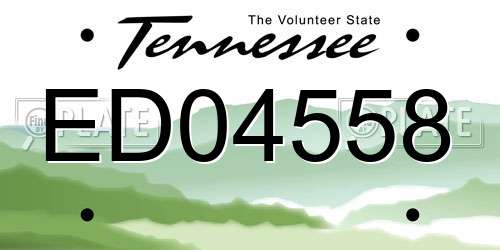 ED04558 Tennessee License Plate