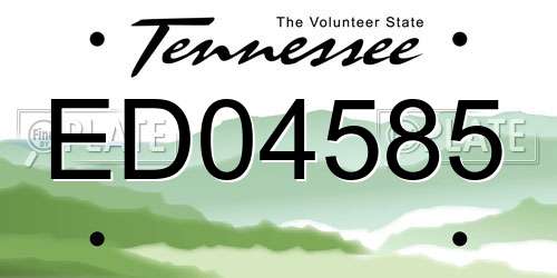 ED04585 Tennessee License Plate