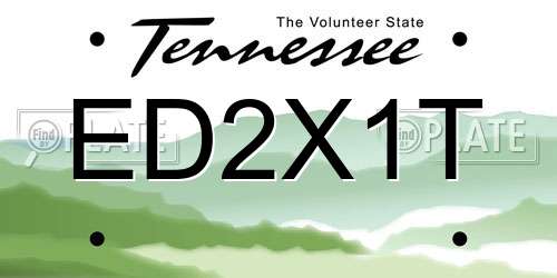 ED2X1T Tennessee License Plate