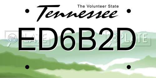 ED6B2D Tennessee License Plate