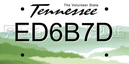 ED6B7D Tennessee License Plate