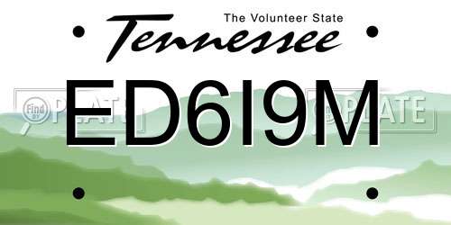 ED6I9M Tennessee License Plate